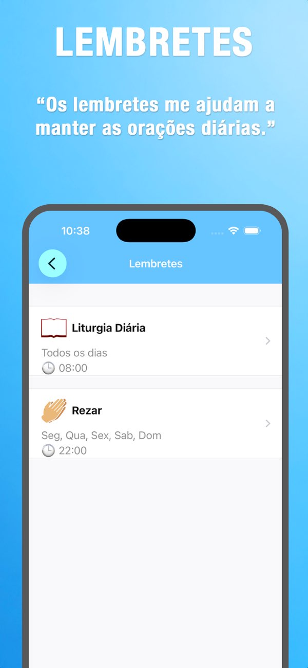 Tela com recursos adicionais do app Católico