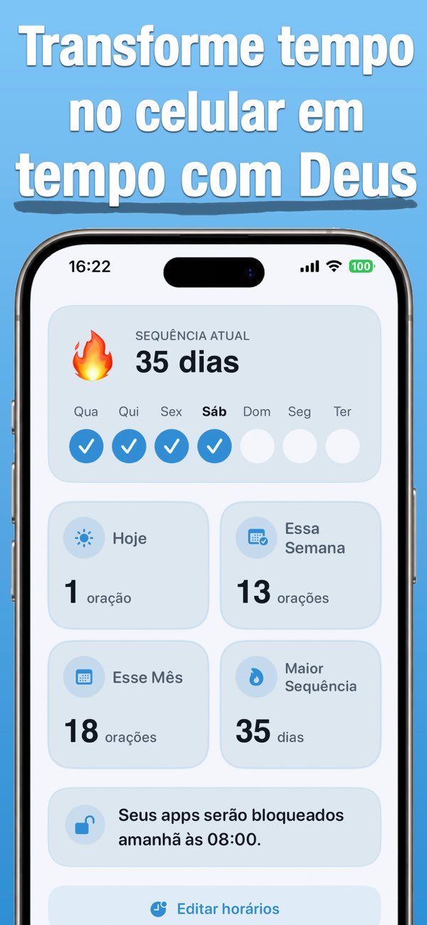 Transforme tempo no celular em tempo com Deus