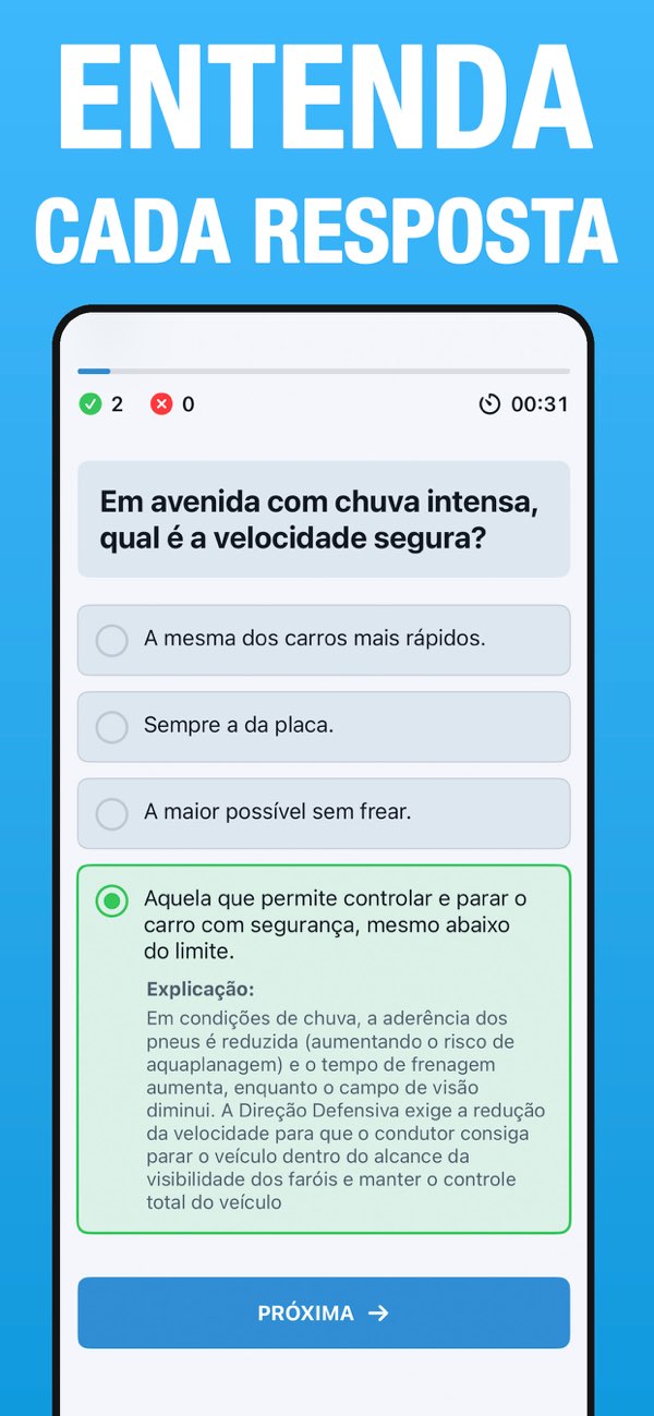 Explicação detalhada de resposta em questão de direção segura